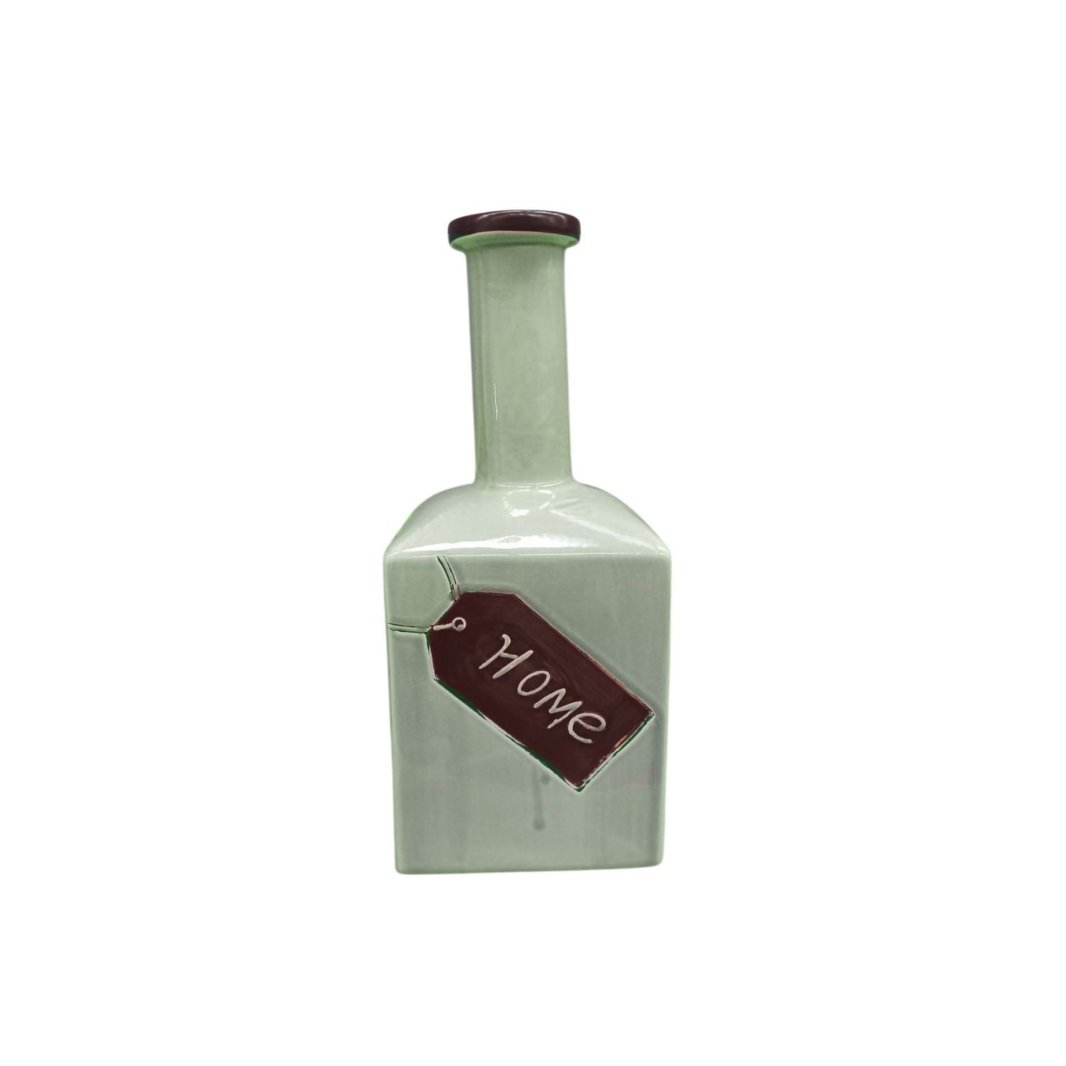 Botella Decorativa De Cer&aacute;mica Verde Menta 31 Cm image number 0.0